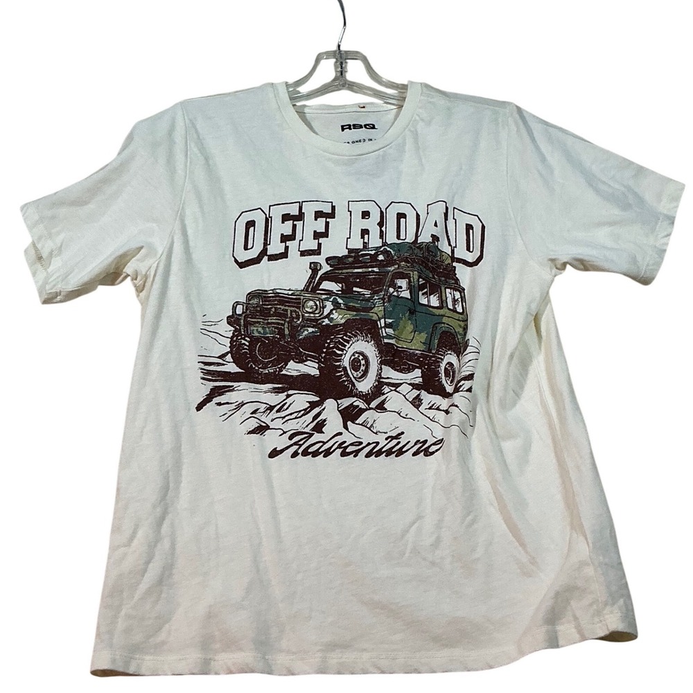 RSQ Mens Off Road Adventure Graphic‎ T-Shirt White Medium 4x4 Overlanding Tee